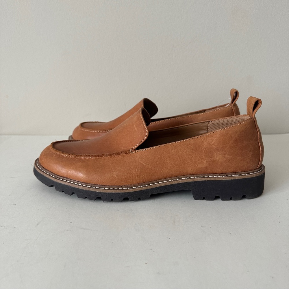 NEW Comfortiva Lindee Tan Leather Men's Brown Leather Loafers, Sz 9.5